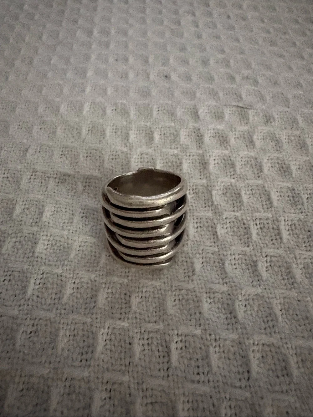 UNO de 50 Silver Multi-Band Statement Ring